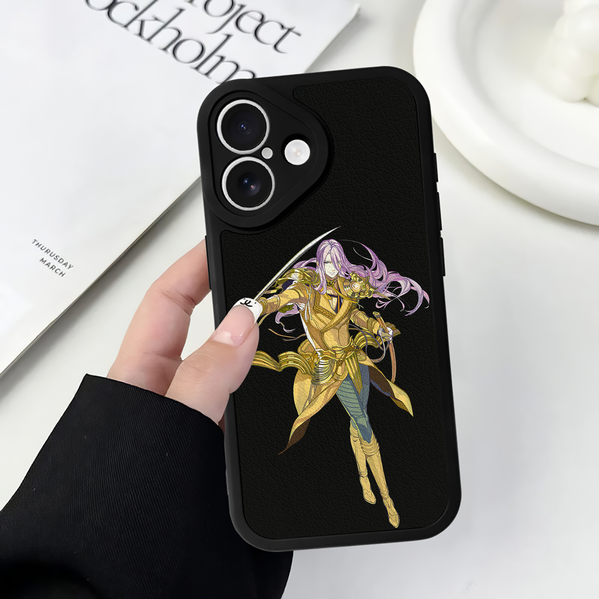 （画像用） 刀剣乱舞 Touken Ranbu 【iPhone 16シリーズ対応】シリコンスマホケース（レザー調） 材質：シリコン